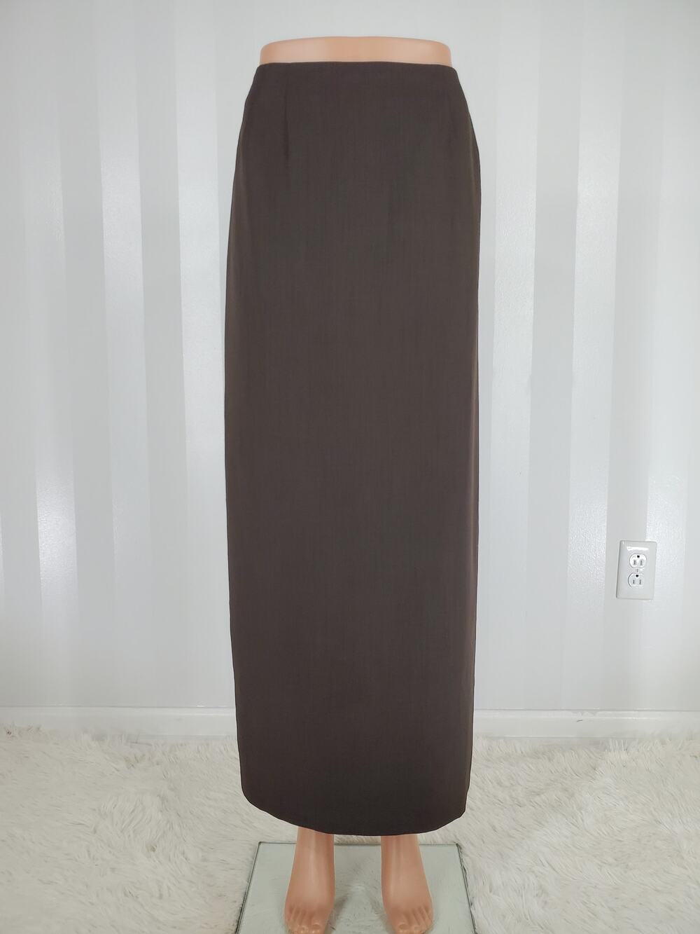 Larry Levine Classics Brown Midi Skirt Sz 12